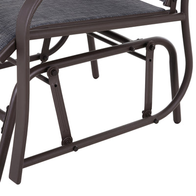 Outsunny Glider Rocking Chair & Table Set 2 Single Seaters Rocker Garden Swing Chair Patio Furniture Bistro Set Grey 