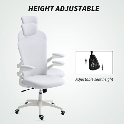 Vinsetto Multi-Adjustable Office Chair, with Lumbar Support, Headrest and Mesh Back - White 