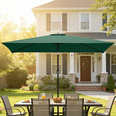 Outsunny Garden Parasol, Parasol Umbrella with Crank Handle, Tilt Function, Polyester Canopy, Green 