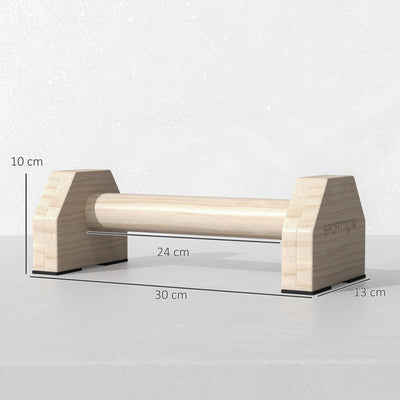 SPORTNOW Wooden Parralletes Bars, Push Up Handles with Non-Slip Base, Calisthenics Equipment, for Home Gym, Training 