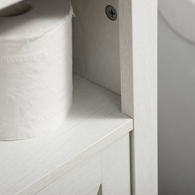 kleankin Under Sink Cabinet Bathroom Vanity Unit with Double Doors and Storage Shelves, 60 x 30 x 60cm, White 