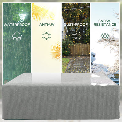 Outsunny 235 x 190 x 90 cm Large Patio Set Covers, Outdoor Garden Furniture Protection Cover Protector Waterproof Anti-UV Grey 