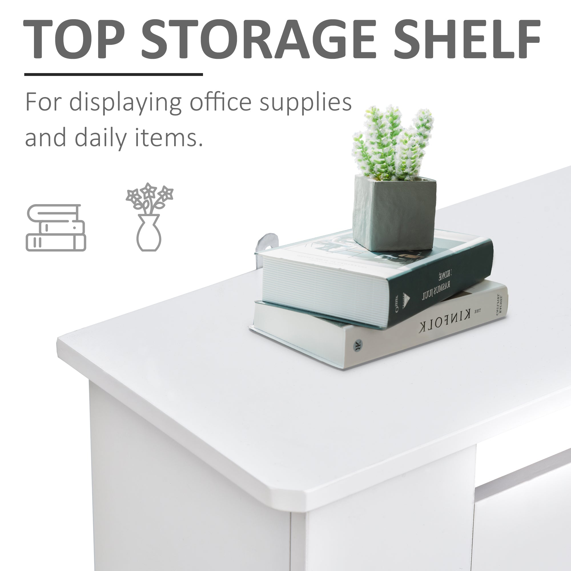 HOMCOM MDF Radiator Cover Wooden Cabinet Shelving Home Office Vertical Slatted Vent White 78L x 19W x 81H 