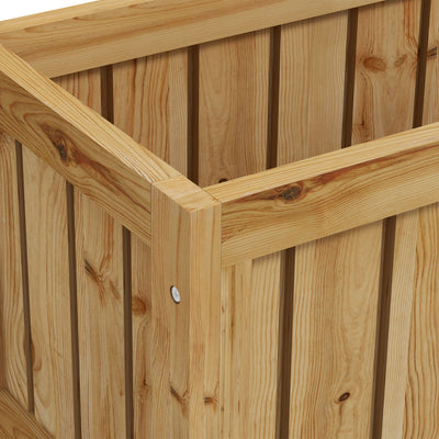 Outsunny Wooden Trellis Planter, Raised Garden Bed with Wheels and Bed Liner, to Climb and Grow Vegetables, Herbs and Flowers 