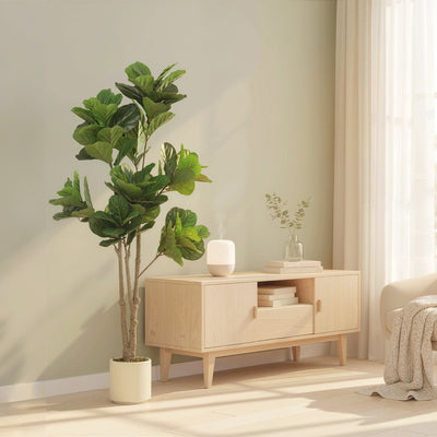 HOMCOM 180cm Artificial Fiddle Leaf Fig Tree - Green 