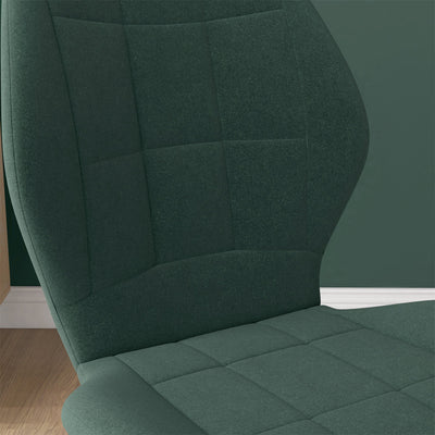 HOMCOM Set of Four Flannel Relaxed Tub Dining Chairs - Green 
