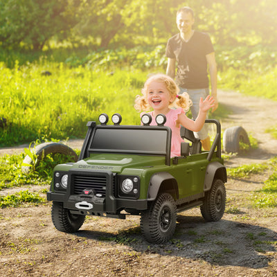 AIYAPLAY Kids Ride On Car with Remote Control, Music, Horn, 4 Spring Suspension Wheels, LED Lights for 3-5 Years Old, Green 