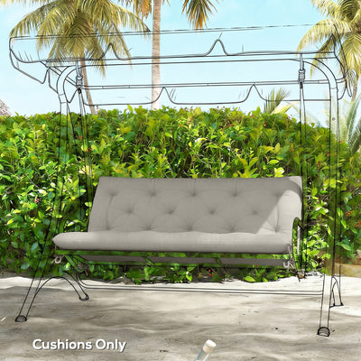 Outsunny Garden Bench Cushion, 2 Seater Swing Chair Cushion, Seat Pad with Ties for Indoor and Outdoor Use, 110 x 120 cm 
