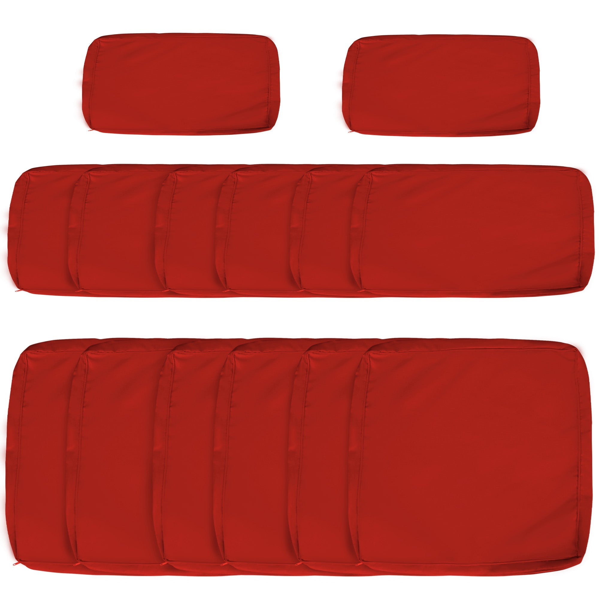 Outsunny Set of 14 Outdoor Cushion Covers - Red 