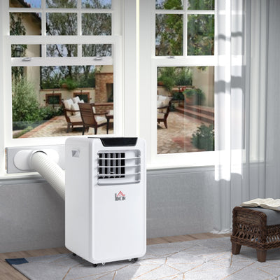 HOMCOM 10000 BTU Air Conditioning Unit, 3-in-1 Portable Air Conditioner, Dehumidifier, Cooling Fan with Remote Control, LED Display, 2 Speeds, 24H Timer, Window Venting Kit, 18m\'c2\'b2 