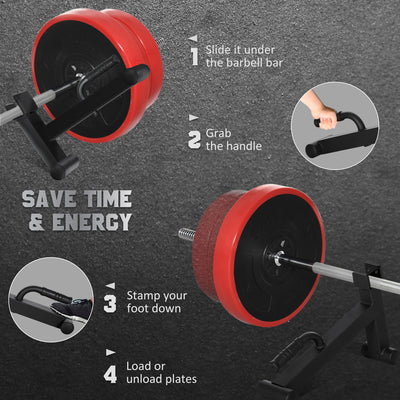 SPORTNOW Deadlift Barbell Jack with Non-Slip Handle, for Weight Training - Black 