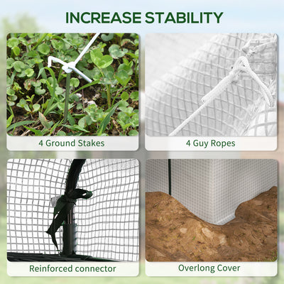 Outsunny 8 x 6ft Walk-In Greenhouse, with Shelves - White 