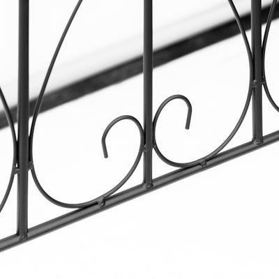 Outsunny Decorative Garden Fencing, 5PCs Outdoor Picket Fence Panels, Rustproof Metal Wire Landscape Flower Bed Border Edging Animal Barrier, Black 