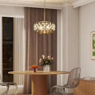 HOMCOM 51 Crystallite Four-Bulb Chandelier - Gold-Tone 