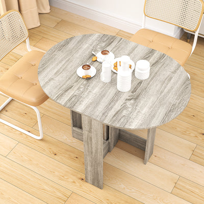 HOMCOM Space-saving Drop Leaf Table, Folding Dining Table for Small Space, Kitchen, Dining Room, Grey 