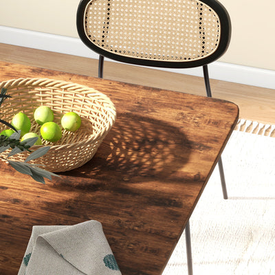 HOMCOM Six-Person Drop Leaf Dining Table - Rustic Brown/Black 