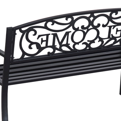 Outsunny 126Lx60Wx85H cm Steel Bench-Black 