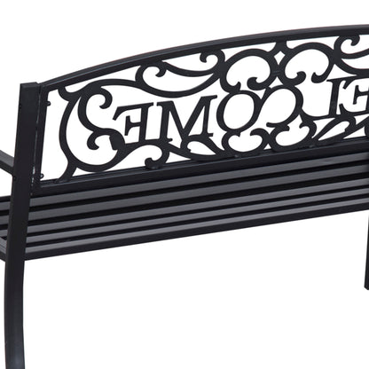 Outsunny 126Lx60Wx85H cm Steel Bench-Black 