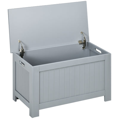 HOMCOM Large Storage Box Toy Chest Cabinet Container Unit Organizer with Lid & Safety Hinges, Grey 