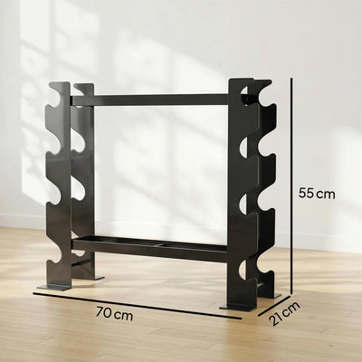SPORTNOW 4-Tier Dumbbell Rack, Heavy-Duty Weight Rack for Dumbbells, Kettlebells and Multiple Balls, 200 KG Capacity, Black 