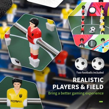 HOMCOM 2.8FT Football Foosball Gaming Table Soccer For Kids Indoor Play Fun Sports Game 