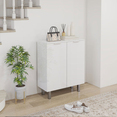 HOMCOM Five-Shelf Shoe Storage Cupboard - White 