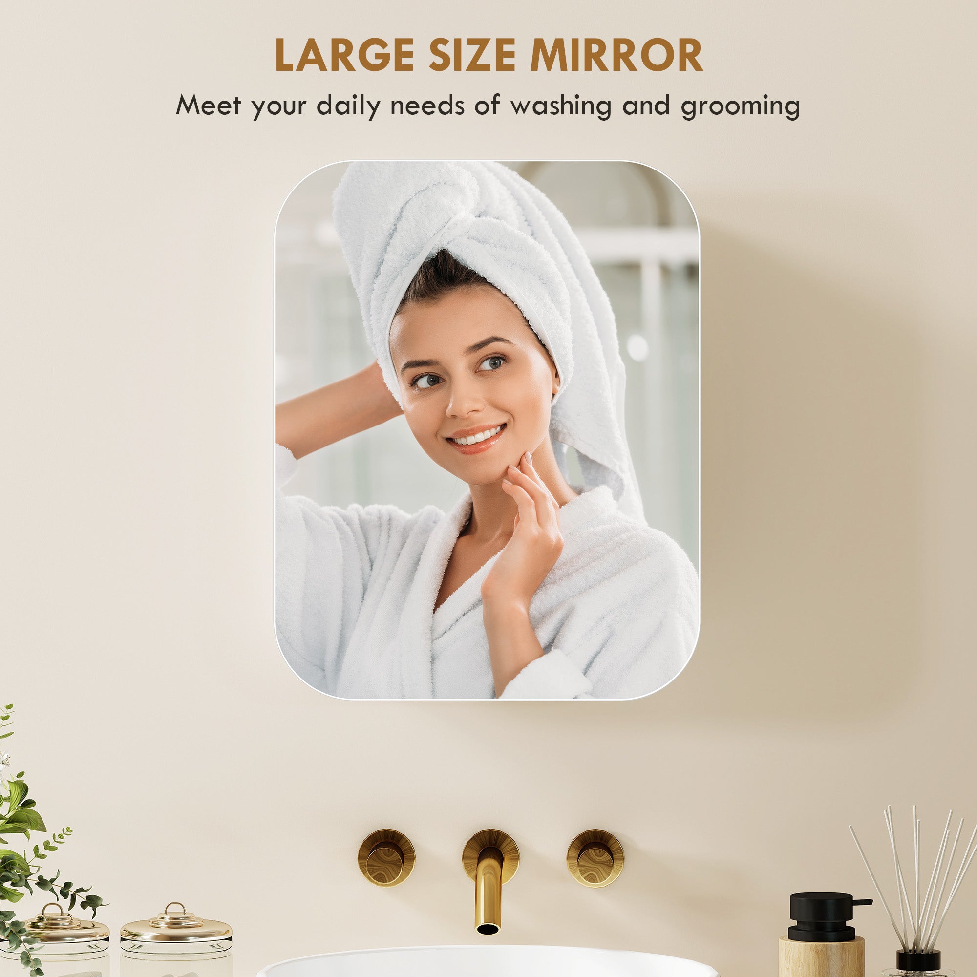 HOMCOM Bathroom Medicine Cabinet with Mirror, Bathroom Wall Cabinet with Adjustable Shelves, Soft Close Hinges, White 
