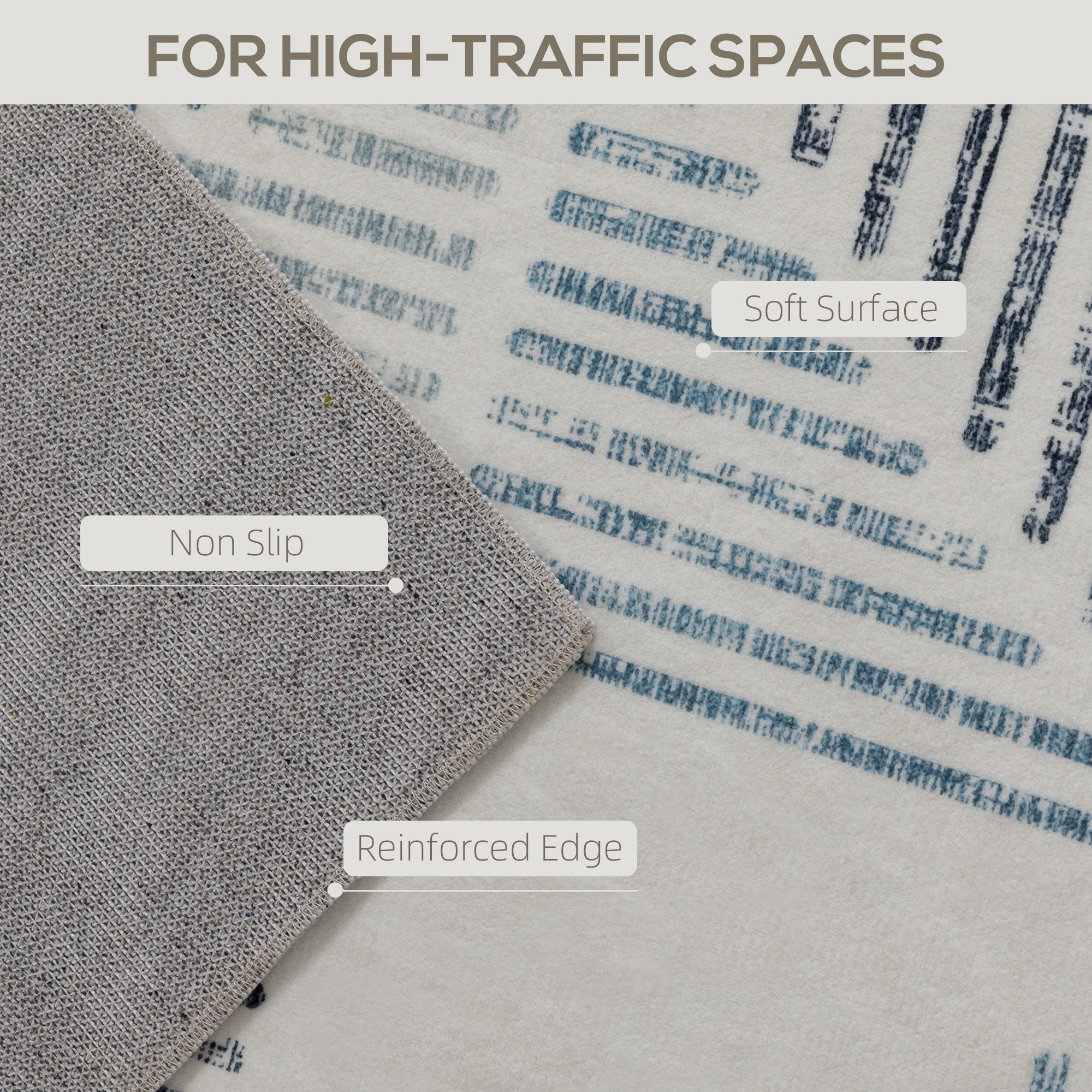 HOMCOM Modern Area Rug, Geometric Pattern Non-Slip Washable Rug, Soft Floor Carpet for Living Room, Bedroom, Dining Room, Home Office, 230 x 160 cm, Multi-Coloured