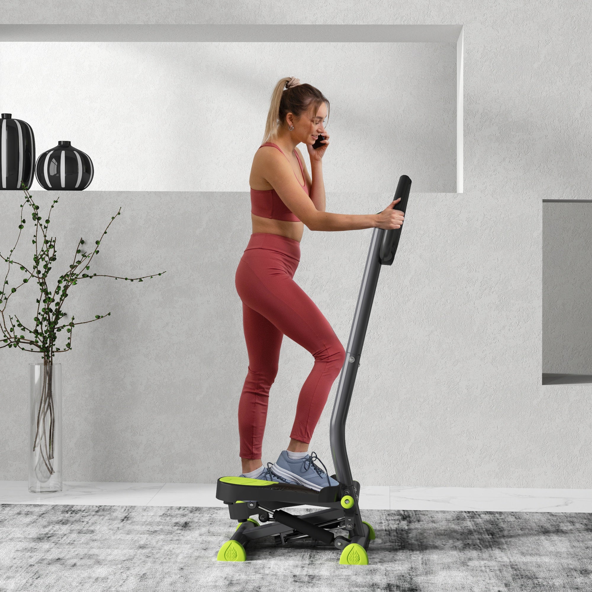HOMCOM Twister Stepper, Step Machine with Adjustable Resistance, LCD Screen - Grey 