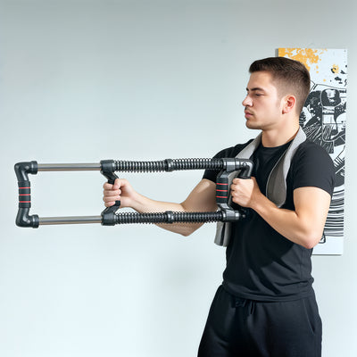 SPORTNOW Chest Expander, with 10-50kg Adjustable Resistance, for Home Gym, Office, Travel Workout 
