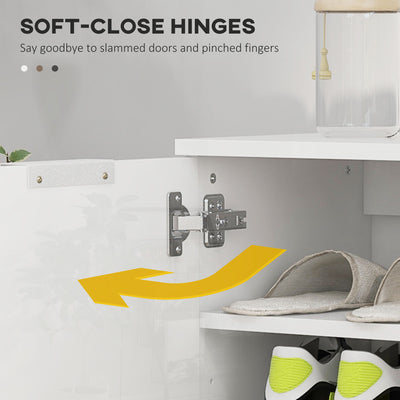 HOMCOM Five-Shelf Shoe Storage Cupboard - White 