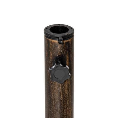 Outsunny 11.5 kg Cast Metal Round Patio Umbrella Base Stand, Umbrella Holder for Outdoor, Patio, Garden, Bronze Tone 