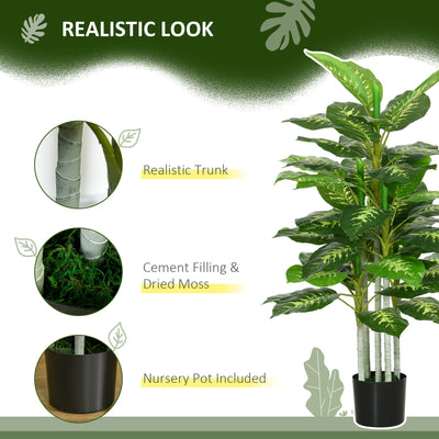 HOMCOM Artificial Evergreen Tree Fake Decorative Plant in Nursery Pot for Indoor Outdoor Decor, 120cm 