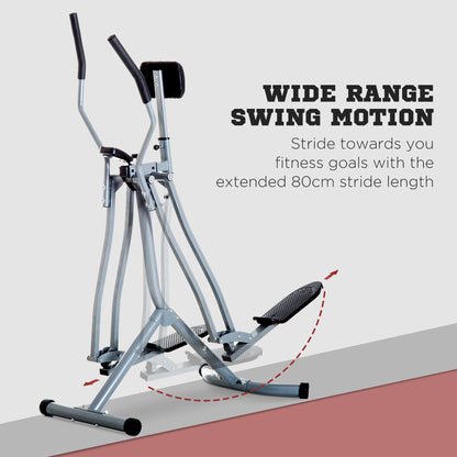 HOMCOM Air Walker Glider, Cross Trainer Fitness Machine, with LCD, for Home Gym, Grey 