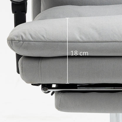 Vinsetto Office Chair, Ergonomic Desk Chair with 6-Point Vibration Massage and Back Heating, Microfibre Computer Gaming Chair with 135\'c2\'b0 Reclining Back and Footrest, Grey