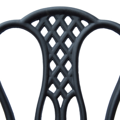 Outsunny 3 Piece Patio Cast Aluminium Bistro Set Garden Outdoor Furniture Table and Chairs Shabby Chic Style 