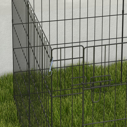 PawHut 8 Panel DIY Dog Pen with Door, for Dogs, Small Animals, Indoor/Outdoor Use, 76cm High 