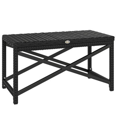 Outsunny Outdoor Coffee Table Side Table with X-Shape Frame for Patio, Balcony, Black 