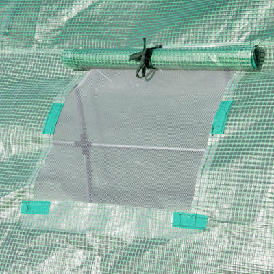 Outsunny 6 x 3 x 2m Greenhouse Replacement Cover ONLY Winter Garden Plant PE Cover for Tunnel Walk-in Greenhouse with Roll-up Windows Door Outdoor, Green 