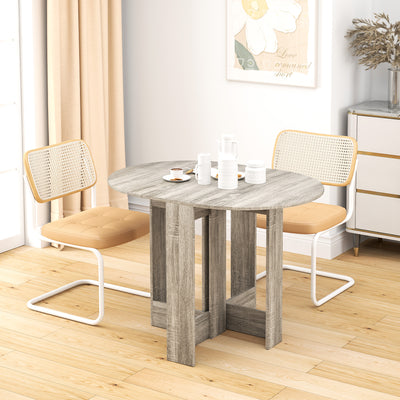 HOMCOM Space-saving Drop Leaf Table, Folding Dining Table for Small Space, Kitchen, Dining Room, Grey 