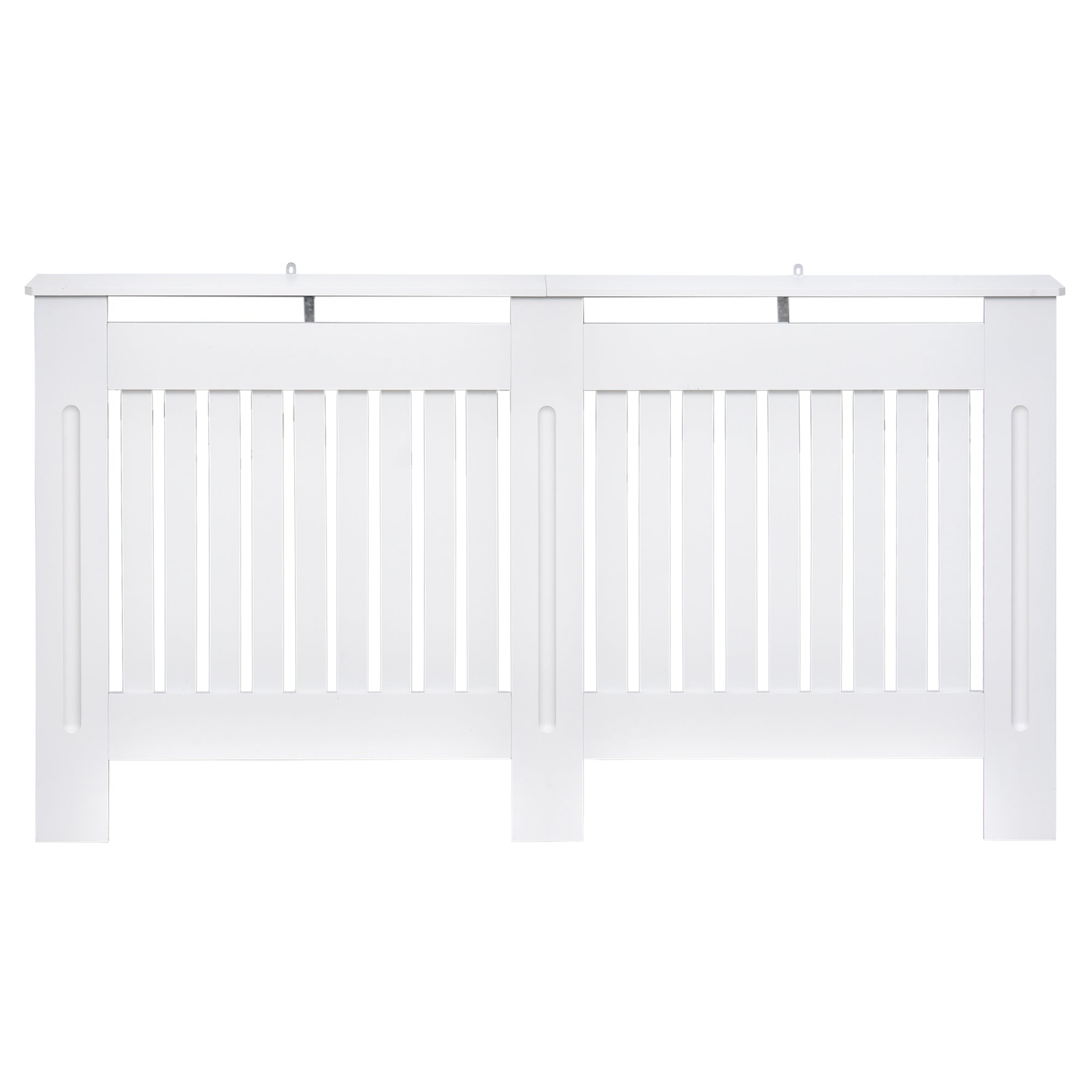 HOMCOM Slatted Radiator Cover Painted Cabinet MDF Lined Grill in White (152L x 19W x 81H cm) 