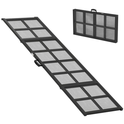PawHut 191 x 50cm Dog Ramp for Car, Extra Long Pet Stairs with Non-Slip Surface, for Large Dogs, Black 