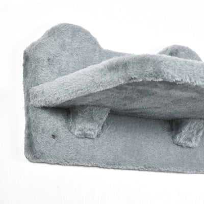 PawHut 4PCs Wall-Mounted Cat Shelves w/ Scratching Post, Hammock, Nest - Grey 