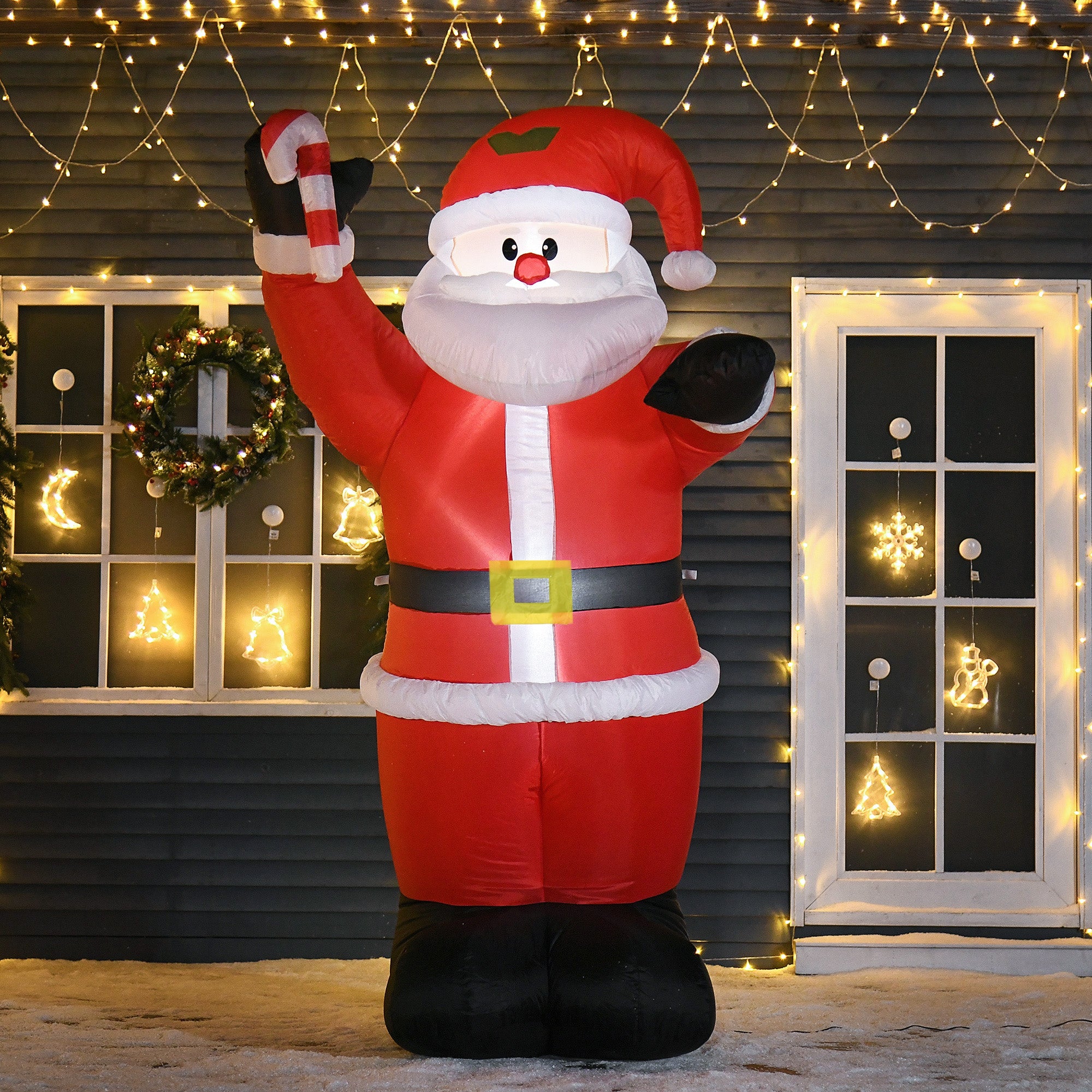 HOMCOM Inflatable Christmas Santa Claus Air Blown Decoration Yard 