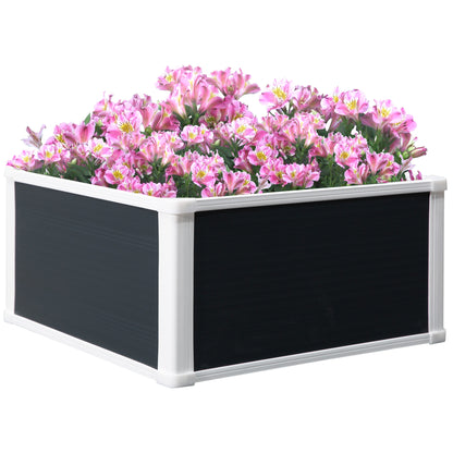 Outsunny 96L Raised Garden Bed, Weather-resistant PP Planter Box Containers for Outdoor Patio Plant Flower Vegetable, 60 x 60 x 30 cm 