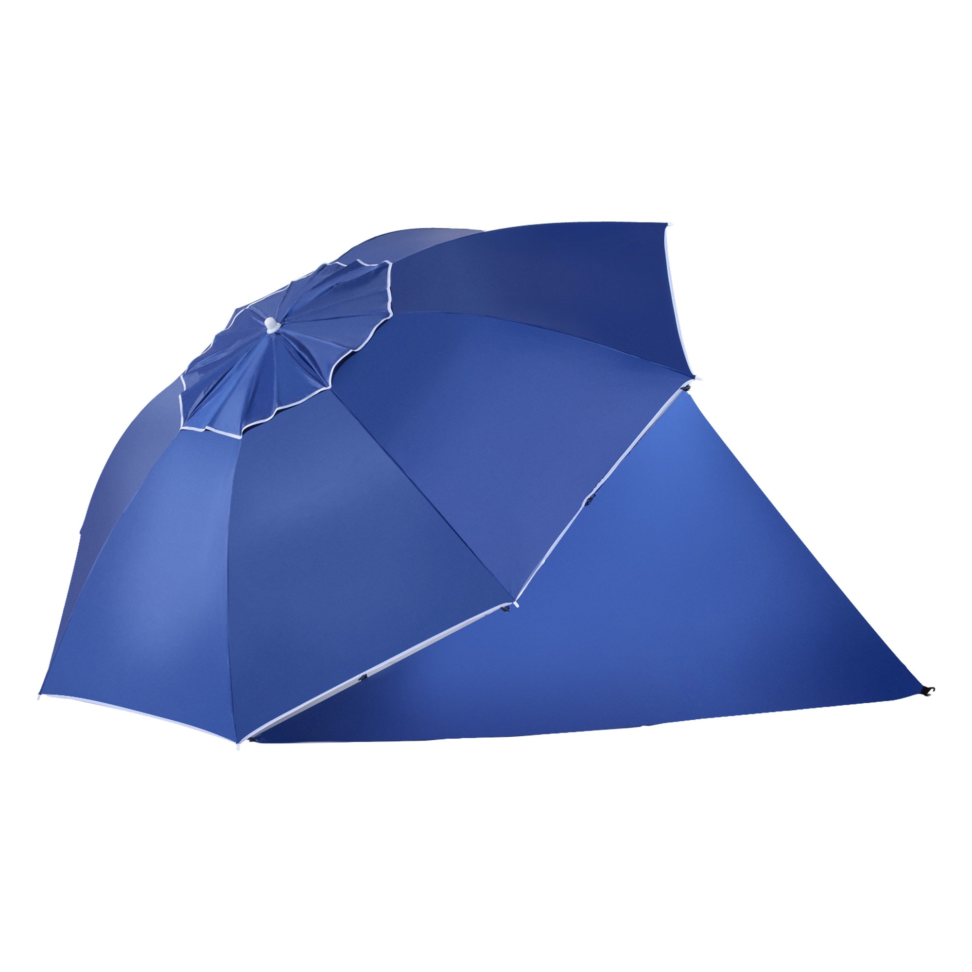 Outsunny 2m UV Protection Fishing Beach Umbrella Brolly Shelter w/ Side Panel Tent Blue 