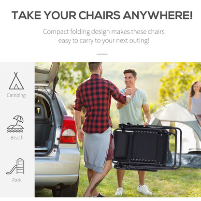 Outsunny Folding Zero Gravity Chairs, 3 Pieces Adjustable Sun Lounger and Table Set with Cup Holder and Headrest, Bistro Set with Reclining Garden Chairs for Patio, Black 