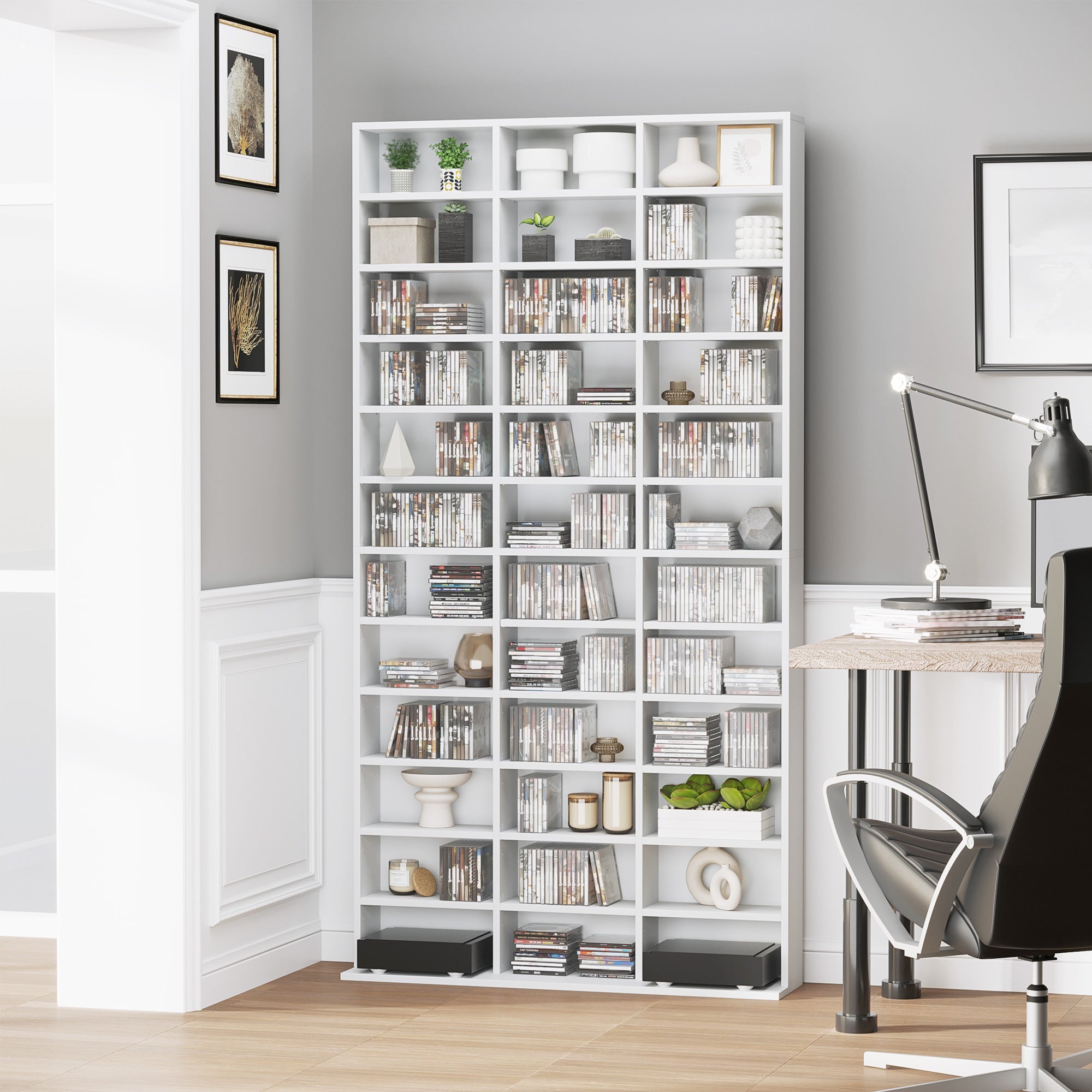 HOMCOM 33 Adjustable Compartment Storage Unit - White 