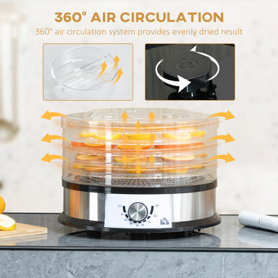 HOMCOM 40-70\'e2\'84\'83 Five-Tray Food Dehydrator 