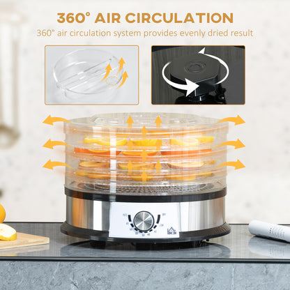 HOMCOM 40-70\'e2\'84\'83 Five-Tray Food Dehydrator